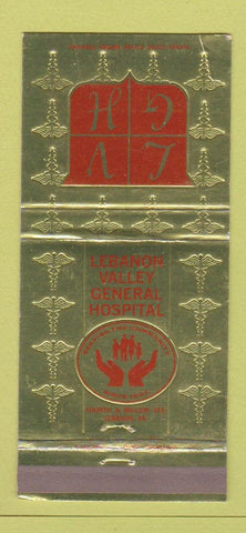 Matchbook Cover - Lebanon Valley General Hospital Lebanon PA 30 Strike
