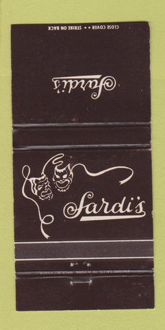 Matchbook Cover - Sardi's New York City WEAR 30 Strike