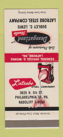 Matchbook Cover - Latrobe Steel Philadelphia PA Dudley Lewis 30 Strike