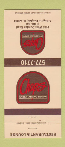 Matchbook Cover - Chaps Restaurant Arlington Heights IL 30 Strike
