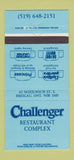 Matchbook Cover - Challenger Restaurant Breslau ON 30 Strike
