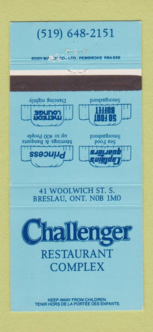Matchbook Cover - Challenger Restaurant Breslau ON 30 Strike