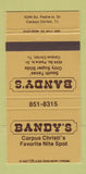 Matchbook Cover - Bandy's Corpus Christi TX 30 Strike