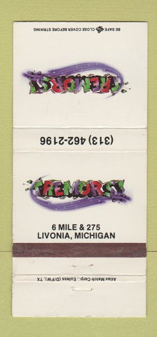 Matchbook Cover - Tremors Livonia MI 30 Strike