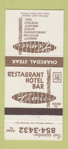 Matchbook Cover - Le Temis Cabano QC restaurant 30 Strike