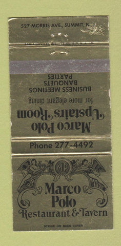 Matchbook Cover - Marco Polo Restaurnt Tavern Summit NJ WEAR 30 Strike