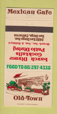 Matchbook Cover - Old Town Restaurant San Diego CA Mexican 30 Strike