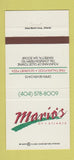 Matchbook Cover - Mario's of Atlanta GA Marietta  30 Strike