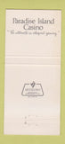 Matchbook Cover - Paradise Island Nassau Bahamas 30 Strike