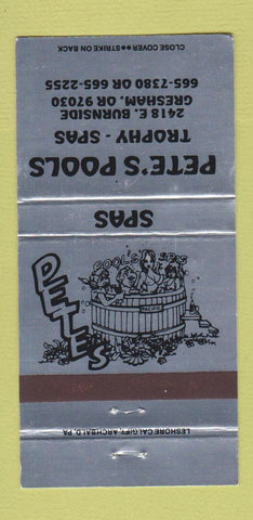 Matchbook Cover - Pete's Pools Gresham OR 30 Strike