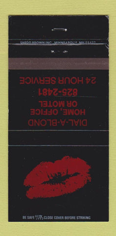 Matchbook Cover - Dial a Blond Escort Service? Prostitution? 30 Strike