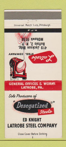 Matchbook Cover - Latrobe Steel PA Ed Knight Buffalo NY 30 Strike