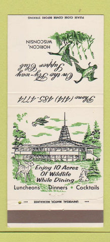 Matchbook Cover - On the Fly Way Supper Club Horicon WI 30 Strike