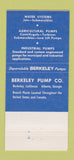 Matchbook Cover - Berkeley Pumps Denali Anchorage AK 30 Strike