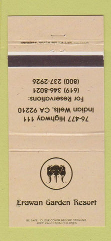Matchbook Cover - Erawan Garden Resort Indian Wells CA 30 Strike