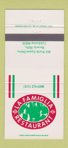 Matchbook Cover - La Famiglia Restaurant Beverly Hills CA 30 Strike