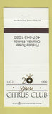 Matchbook Cover - Citruc Club 1992 Orlando FL 30 Strike