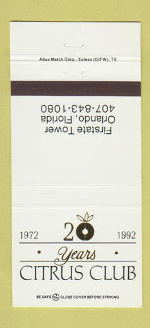 Matchbook Cover - Citruc Club 1992 Orlando FL 30 Strike
