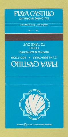 Matchbook Cover - Playa Castillo Restaurant 1984 30 Strike