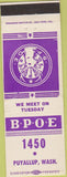 Matchbook Cover - Matchbook Cover Elks Club Pauyallup WA