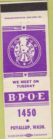Matchbook Cover - Matchbook Cover Elks Club Pauyallup WA