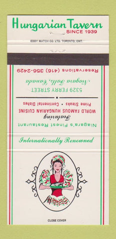 Matchbook Cover - Hungarian Tavern Niagara Falls ON girlie 30 Strike