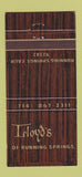 Matchbook Cover - Lloyd's of Running Springs CA restaurant 30 Strike