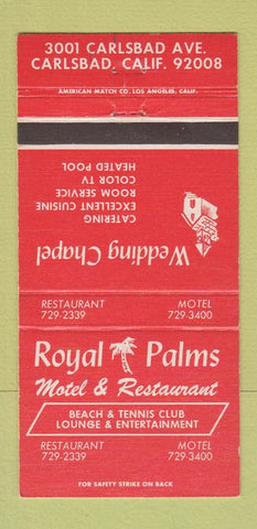 Matchbook Cover - Royal Palms Motel Restaurant Carlsbad CA 30 Strike