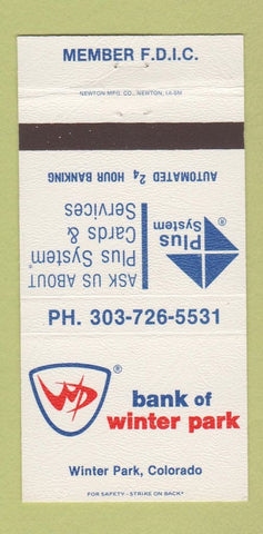 Matchbook Cover - Bank of Winter Park Colorado 30 Strike