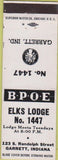 Matchbook Cover - Matchbook Cover Elks Club Garrett IN