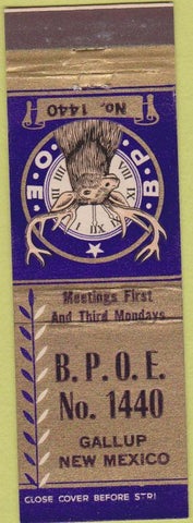 Matchbook Cover - Matchbook Cover Elks Club Gallup NM