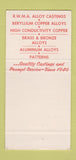 Matchbook Cover - Northern Cast Alloy Warren MI 30 Strike