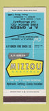 Matchbook Cover - AP Green Fire Brick Detroit MI Mizzou Castable 30 Strike