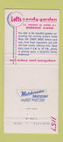 Matchbook Cover - Candy Garden Loft's Union NJ 30 Strike