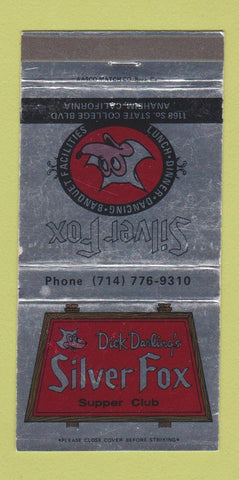 Matchbook Cover - Silver Fox Supper Club Anaheim CA WEAR 30 Strike