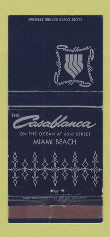 Matchbook Cover - Casablanca Miami Beach FL 30 Strike