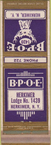 Matchbook Cover - Matchbook Cover Elks Club Herkimer NY