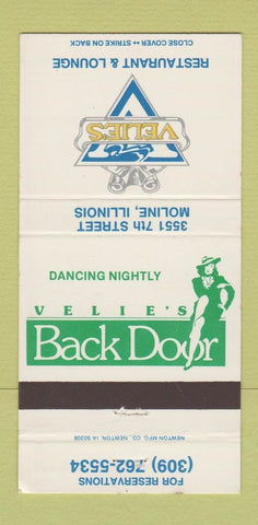 Matchbook Cover - Velie's Restaurant Moline IL girlie 30 Strike