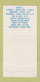 Matchbook Cover - Velie's Restaurant Moline IL girlie 30 Strike