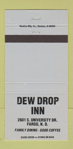 Matchbook Cover - Dew Drop Inn Fargo ND  30 Strike