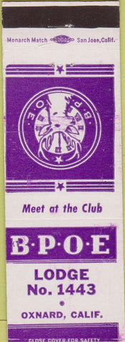 Matchbook Cover - Matchbook Cover Elks Club Oxnard CA
