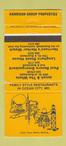 Matchbook Cover - Restaurants Ocean City MD WEAR 30 Strike