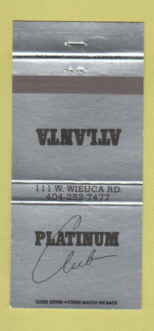 Matchbook Cover - Platinum Club Atlanta GA 30 Strike