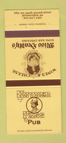 Matchbook Cover - Khyber Pass Pub Philadelphia PA Miss Headly's 30 Strike