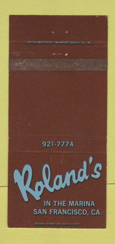Matchbook Cover - Roland's San Francisco CA 30 Strike