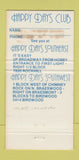 Matchbook Cover - Happy Days Club Southwest Houston TX 30 Strike
