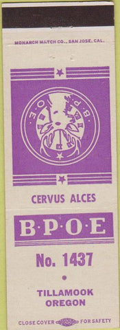 Matchbook Cover - Matchbook Cover Elks Club Tillamook OR