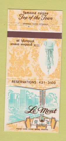 Matchbook Cover - Le Mont Restaurant Pittsburgh PA 30 Strike