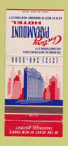 Matchbook Cover - Century Paramount Hotel New York City 30 Strike
