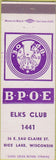 Matchbook Cover - Matchbook Cover Elks Club Rice Lake WI